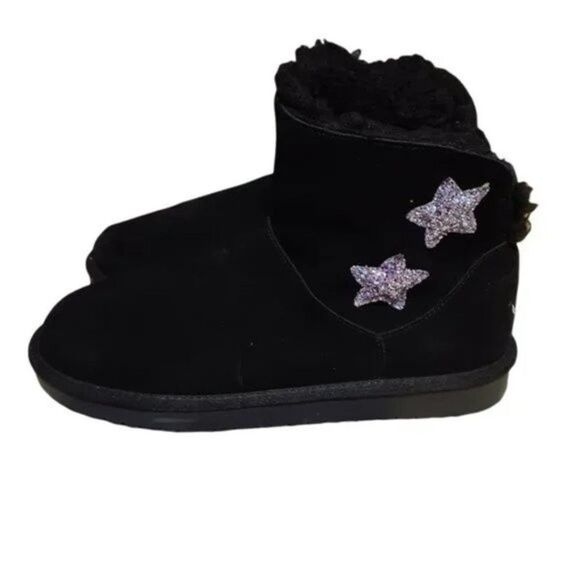 Koolaburra by UGG Koola Purple Stars Mini Youth Black Winter Boots Size 5 - Picture 3 of 8